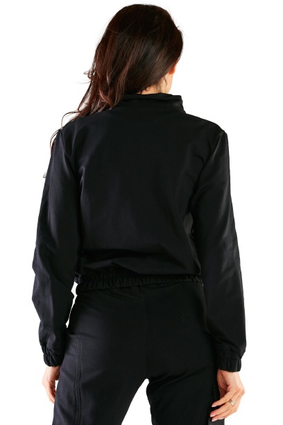 Bluza damska dresowa rozpinana bawełniana z kieszeniami czarna